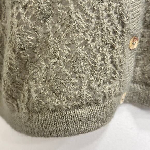 Yanawara Tan Wara Baby Alpaca Open Knit Ethical Coastal Boho Cardigan Size Large - Picture 6 of 12